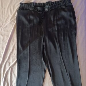 Lane Bryant womens black polyester pants size 18 cropped